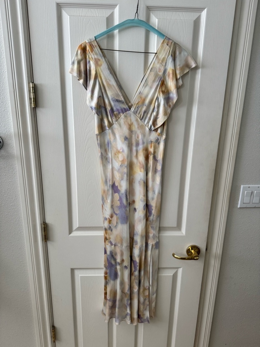 Rails Watercolor Floral Maxi Dress in Cream, Lavender and Gold